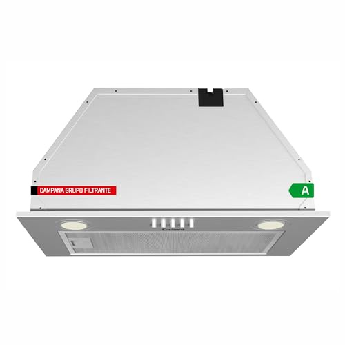 Corberó - Campana Extractora Grupo filtrante VENTOR7260X | 72cm, 600 m3/h, 3 Velocidades, Filtros Aluminio y Carbón, A, Inox