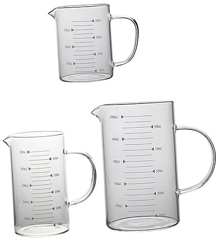 IMIKEYA 3pièces à Mesurer Graduées Mug Pour Lait Jus Et Ingrédients De Pâtisserie Précision Et Lisibilité Assurées