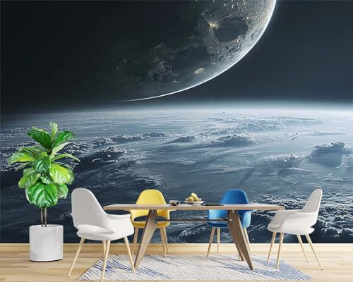 Generic Wandbild Tapete Benutzerdefinierte 3D-Wandbild Planet Erde Weltraum Fototapete Für Schlafzimmer Wohnzimmer Sofa Tv Hintergrund Wanddekoration Vliespapier, 350x256cm Wanddeko