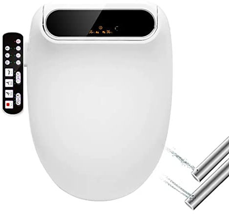 CUTPOIY Toilet seat Soft Close Toilet seat Electric Bidet Toilet Seat, Intelligent Toilet Heated Seat, WC Toilet Bidet Cover, Self Cleaning Nozzle, LED Display, WC Toilet Bidet Cover Toilet Seat Lid