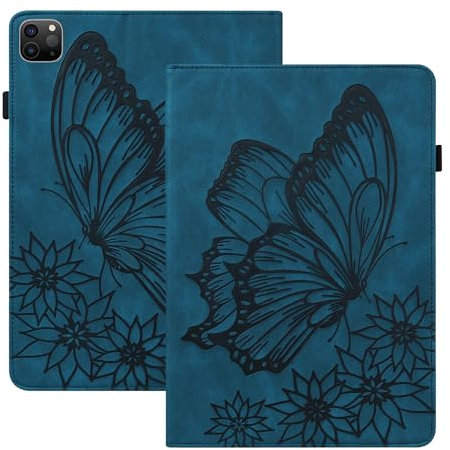 nincyee Klapphülle für iPad Pro 13 Zoll 2024, klassisches Retro-Design, großes Schmetterlingsmuster, PU-Leder, Buchhülle mit Kartenschlitzen