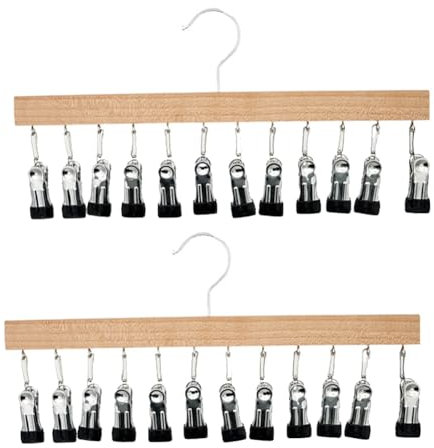 Kznifmk -Kleiderbügel für Hosen, Kleiderbügelhalterung mit 12 Rutschfesten Clips, 2er-Set Leggings-Organizer für Den Kleiderschrank
