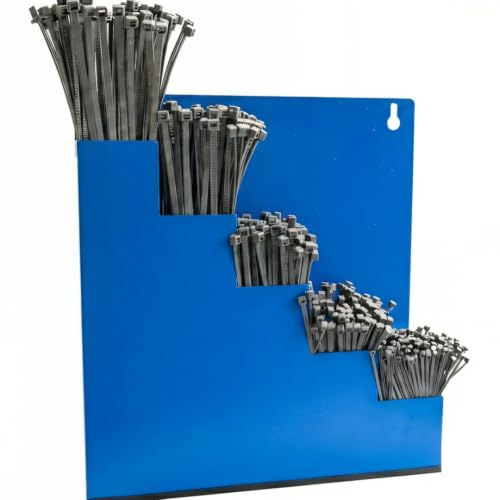 HORZEFIX Wandhalter Ordnungsbox Kabelbinderset mit 5x 100 Stück in verschieden Farben (grau)