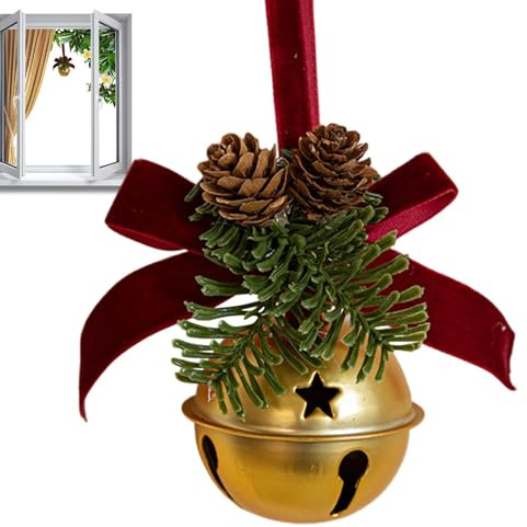 Campana Di Natale Con Fiocchi Di Velluto - Fiocco Di Natale Con Campane | Decorazioni A Campana 10x6,5 Cm, Ciondolo Di Natale In Velluto Pendente Di Natale Di Velluto Decorazioni Di Esce