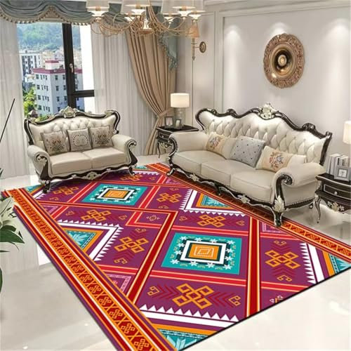 RUGMRZ Teppich Mädchen Kinderzimmer Webteppich Buntes Blumendesign Schönes Muster Langlebig waschbar Teppich Flach Gewebt 50X80CM