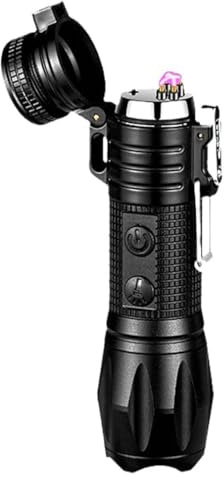LUCKKY 4 in 1 Outdoor LED Flashlight, LED High Lumens USB Rechargeable Flashlights, Super Bright Tactical Flashlight, Waterproof Handheld Design, Multi-Function Portable Pocket Flashlights