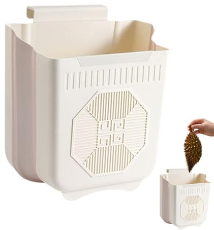 Ruwshuuk Cubo de basura plegable para colgar, contenedor de residuos de alimentos para la cocina - Contenedor de basura plegable montado en la pared para dormitorio, baño, camping mostrador