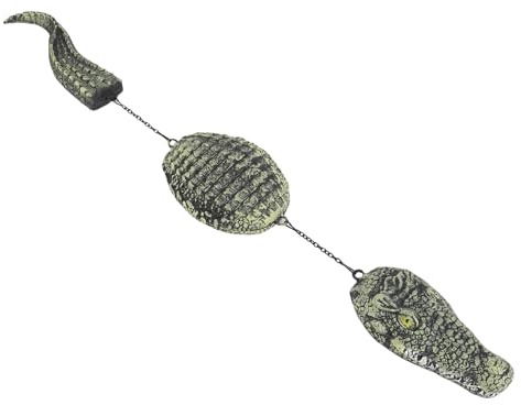 Fockety Schwimmender Alligator-Köder, künstliche 3-Segment-Krokodil-Skulptur aus Kunststoff, 83,8 cm, realistischer schwimmender Pool-Köder für die Dekoration von Gartenteich