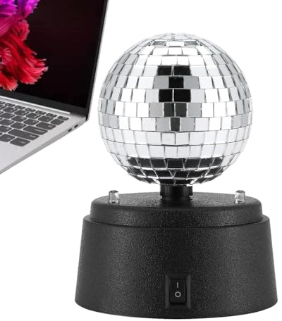 Mini da discoteca luminosa - da discoteca a specchio, illuminazione per palcoscenico rotante per feste | Piccola a specchio, illuminazione palcoscenica rotante a batteria per
