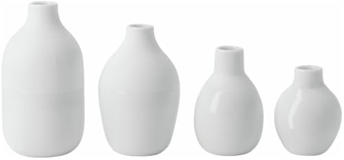 Räder Juego de 4 jarrones para botellas, color blanco