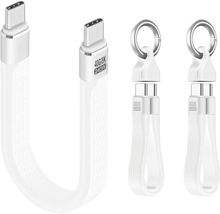 Leehitech 2Pack 240W USB C zu USB C Kurzes Kabel USB 4.0 PD3.1 Kurz Schnellladekabel, 40Gbps, 8K 60Hz Video für iPhone 17/16ProMax, Samsung S25/S24, Thunderbolt 4/3, Power Bank, 13cm