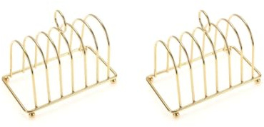 ETUELNOPT Restaurant Toast Cooling Holder, Gold Toast Rack Bread Stand Pack Of 2(2 Set (Gold))