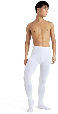 Capezio Men's Footed Tight, Dyeable White, Small
