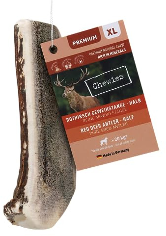 Chewies - Coraza masticable para Perros (Media Barra), diseño de Ciervo Rojo