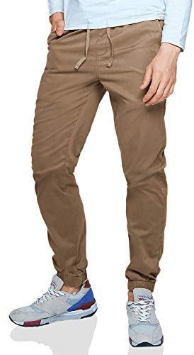 Match Men's Loose Fit Chino Washed Jogger Pant (34, 6535 Khaki)