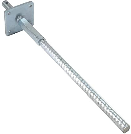 Premium T-stolpstöd gjorda av galvaniserat stål krusning svängning (M25) 30 mm bult (M20) ungefär. Gartenwelt Riegelsberger 25 mm justerbar höjd för inbäddning i betong för stolpe med 11 till 14 cm,