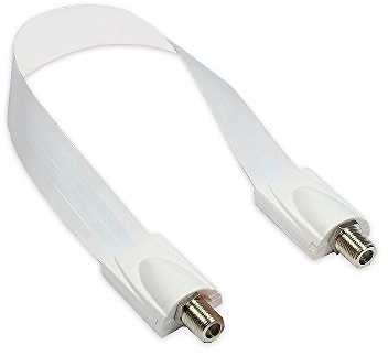 Good Connections® SAT Tür-/Fensterdurchführung - High-Quality, extrem flach - F-Kupplung an F-Kupplung - Gesamtlänge inkl. Stecker 53,5 cm, flexible Länge 44,5 cm - weiß
