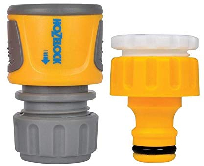 HOZELOCK - Outdoor Tap Connector Kit + Hose Connector ø 12.5 - 15mm (1/2- 5/8) Soft Touch : For Taps Ø 21 - 26.5 mm (1/2- 3/4), Watertight, Non-slip, Easy to Fit [2071 0000]