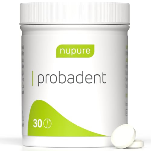 Nupure Probadent | Lutschtabletten mit Bakterienkulturen für die Mundflora, Zitronengeschmack, Frischer Atem gegen Mundgeruch | Mundhygiene ohne Mundspülung und Zungenreiniger (30 Kapseln - 30 Tage)