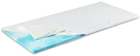 ELONEO Gel Topper 80x200cm, Matratzentopper aus 5 cm hohem Gel-Memory- Schaum, atmungsaktiver 3D-Netz Bezug, Bequeme Matratzenauflage für Bett und Boxspringbett inkl. Eckschlaufen