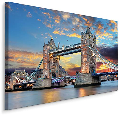 Muralo - Cuadro de pared (120 x 80 cm), diseño de puente de Londres, Cuadros Decoracion Salon