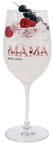 Herz & Heim® Weinglas für Mama mit Aufdruck - Muttertagsgeschenk
