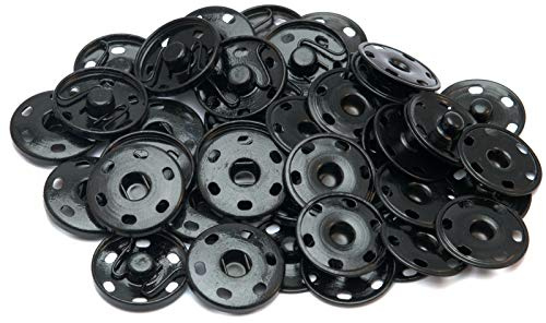 DTXLX 20 sets Druckknopf 25mm | Druckknöpfe aus schwarzem Messingmetall, Druckknopf für Geldbeutel, Handtasche, Kleidung, Schuhe und Hüte Nähreparatur