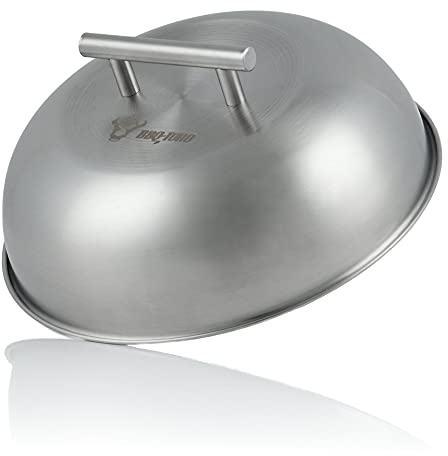 BBQ-TORO Campana in Acciaio Inox | Ø 23 cm | Cloche per pietanze in Acciaio Inox, Melting Dome, Campana per Grill, Campana per Hamburger (1)