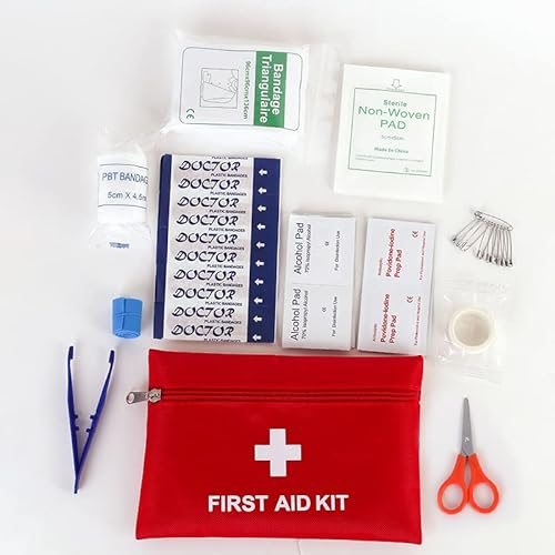 Horn Tools Mini Kit di Pronto Soccorso, Piccolo Compact Medico Kit di Sopravvivenza di Emergenza per Le Emergenze a Casa, in Ufficio, Viaggi, Il Trekking, Il Campeggio