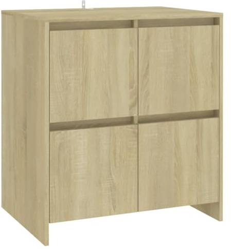 vidaXL Sideboard mit 4 Türen Kommode Anrichte Schrank Beistellschrank Mehrzweckschrank Standschrank Lagerschrank Sonoma-Eiche 70x41x75cm Holzwerkstoff