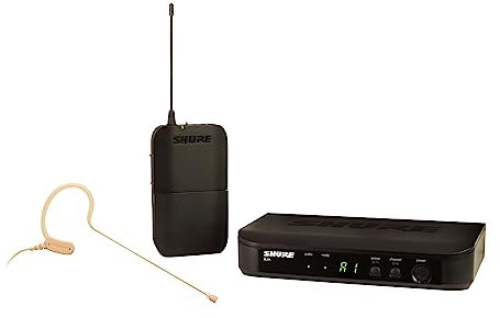 Shure BLX14/MX53 UHF Wireless-Mikrofonsystem - Perfekt für Präsentationen, Rundfunk - 14 Stunden Batterielaufzeit, 100m Reichweite | Enthält MX153 Headset-Mikrofon, Einzelkanal-Empfänger | T11 Band
