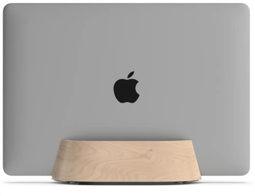 HumanCentric Support Vertical pour Ordinateur Portable, Support réglable et Station d'accueil, Support Vertical pour Ordinateur Portable MacBook Pro et Autres de 12,7 cm à 1,5 cm Bois de Noyer Noir