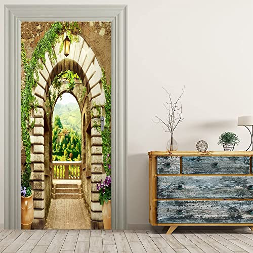 VIRANDA 3D Türtapete Selbstklebend Türposter - Aussichtsplattform - Türaufkleber Türklebefolie 86x200cm