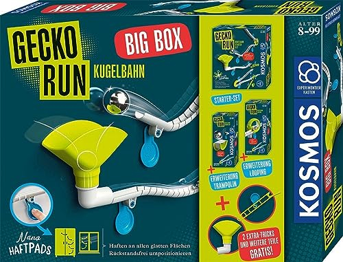 KOSMOS 621209 Gecko Run - Big Pack, Big Box, Vorteilspack, Erweiterbare Kugelbahn für Kinder, Vertikale Kugelbahn, Murmelbahn, Lernspielzeug und Konstruktionsspielzeug ab 8 Jahren