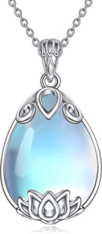 YAFEINI Lebensbaum Kette Mondstein Anhänger Halskette 925 Sterling Silber Baum des Lebens Halskette Baum Leben Schmuck Geschenk für Damen Mädchen Mama
