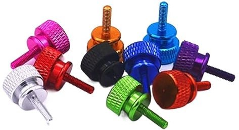 10 Teile/LOS M3 M4*6/8/10/12/16/20 Bunte Aluminium Rändelkopf Computergehäuse Schraube Hand Rändelschrauben anziehen (Color : Purple, Size : M4x10)