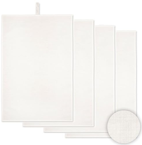 Ligarti® Geschirrtücher Halbleinen 4er Set (Made in EU) I Design Küchenhandtuch 50x70 cm I ÖKO-TEX I Abtrockentücher, Geschirrhandtücher