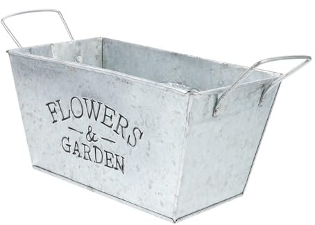 ABOOFAN 2 Piezas macetero Rectangular jarrones Ikebana macetero de Cubo de Metal macetas para Plantas decoración Vegetal Maceta de jardineria Maceta binaural Antiguo Decorar Tina florero