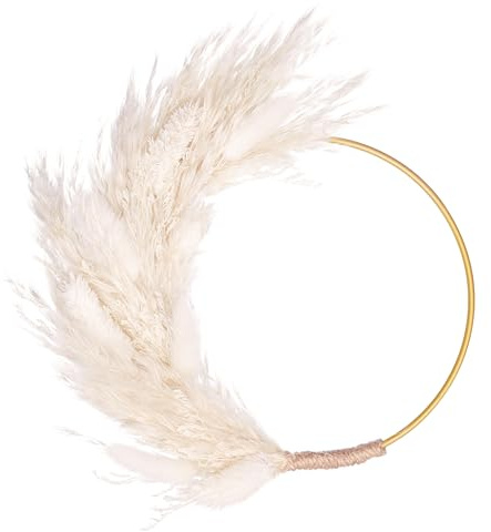 The Baked Studio - Original Dried Flower Pampas Floral Ring For Cake Decorating Weddings Birthdays Crafts And Home (White)