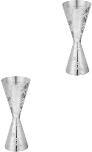 BESTonZON 2stücke Edelstahl Cocktail Jigger Mit Klarer Messbecher Für Drinks Und Cocktails Langlebig Und Praktisch Unverzichtbares Barzubehör Für Barkeeper