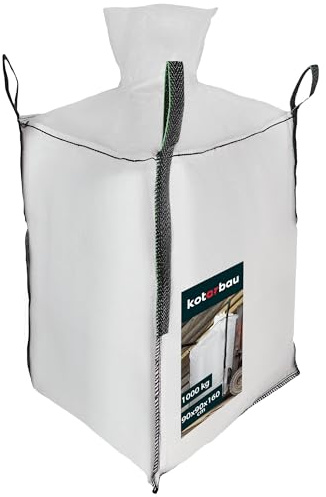 KOTARBAU® Big Bag Sacos de 90 x 90 x 160 cm, saco de basura de jardín, delantal estable y embudo de 1000 kg, polipropileno para cargas pesadas, bolsas de residuos de jardín, bolsas de residuos, sacos