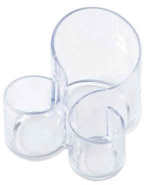 1 Piece Makeup Stand, Makeup Brush Holder, 3-in-1 Makeup Brush Organizer, Makeup Organizer, Acrylic Makeup Brush Storage Bucket, Eyeliner Display Stand, Eyeliner Holder, Cosmetic Storage Box