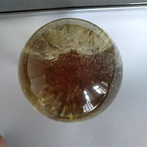 CZAOINCU Bola de Esfera de Cristal de Roca de Cuarzo Amarillo Citrino Natural de 40 mm Gran opción for la decoración del hogar Inicio Colecciones
