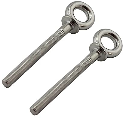 Dehnschraubenbolzen, selbstschneidende Schrauben, Ankerbolzenhaken, 316 Edelstahl-Gewinde-Hebeösenbolzen mit Schulter, M6, M8, M10, Edelstahl-Dehnschrauben mit langem Sechskant (2 Stück) (Abmessungen:
