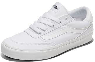 Vans Women's Brooklyn LS Shoe, Canvas White/White, 9