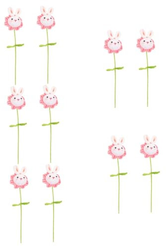 OUNONA 10 STK Gestrickter Hase Gestrickte Hasenpuppe Kuscheltier Hase Gefälschter Blumenstrauß Gefüllter Osterhase Plüschtier Hasenstrauß Häkeln Gehäkelter Strauß Plüschpuppe Polyester