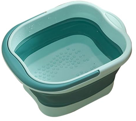 Duroecsain Baignoire pliante pour pieds, bassin de trempage pour les pieds,Baignoire de trempage des pieds avec rouleaux de massage - Bain de pieds pliable pour les voyages en plein air, aide au