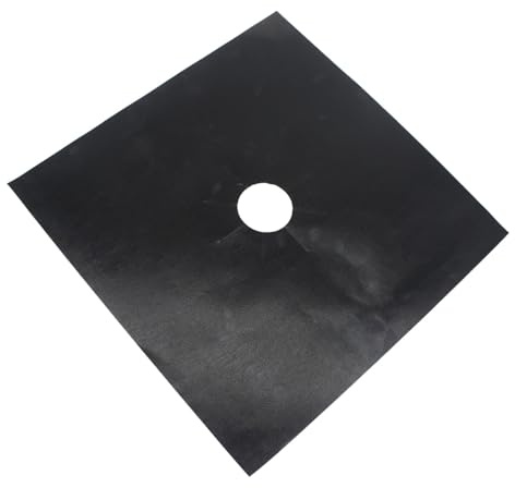Beatifufu Lot de 12 Protections Réutilisables Noires pour Plaques de Cuisson à Gaz, Revêtement Antiadhésif Trou Prédécoupé, Protège Brûleurs, Usage Domestique et Professionnel