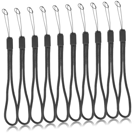 KONTONTY Dragonne Pour Téléphone Courte En Nylon Léger 10 Pièces, Sangle Porte-clés Multifonction Pour Clés Usb Et Appareils Électroniques, Usage Bureau Et Voyage, Couleurs Aléatoires