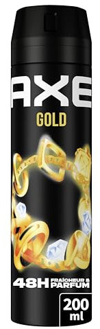 AXE - Déodorant Homme Spray - Gold - 48h non-stop frais - Parfum bois de Oud et vanille noire - 200ml